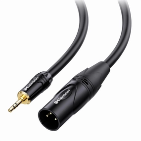 Cable Matters 3.5mm to XLR Cable - 10ft, Male to Male XLR to 1/8 Inch Cable, Compatible with iPod, MP3 Player, Laptop, Voice Recorder, and More, Black  Not for Microphone Use speaker cable,audio wire,hi-fi speaker cord,