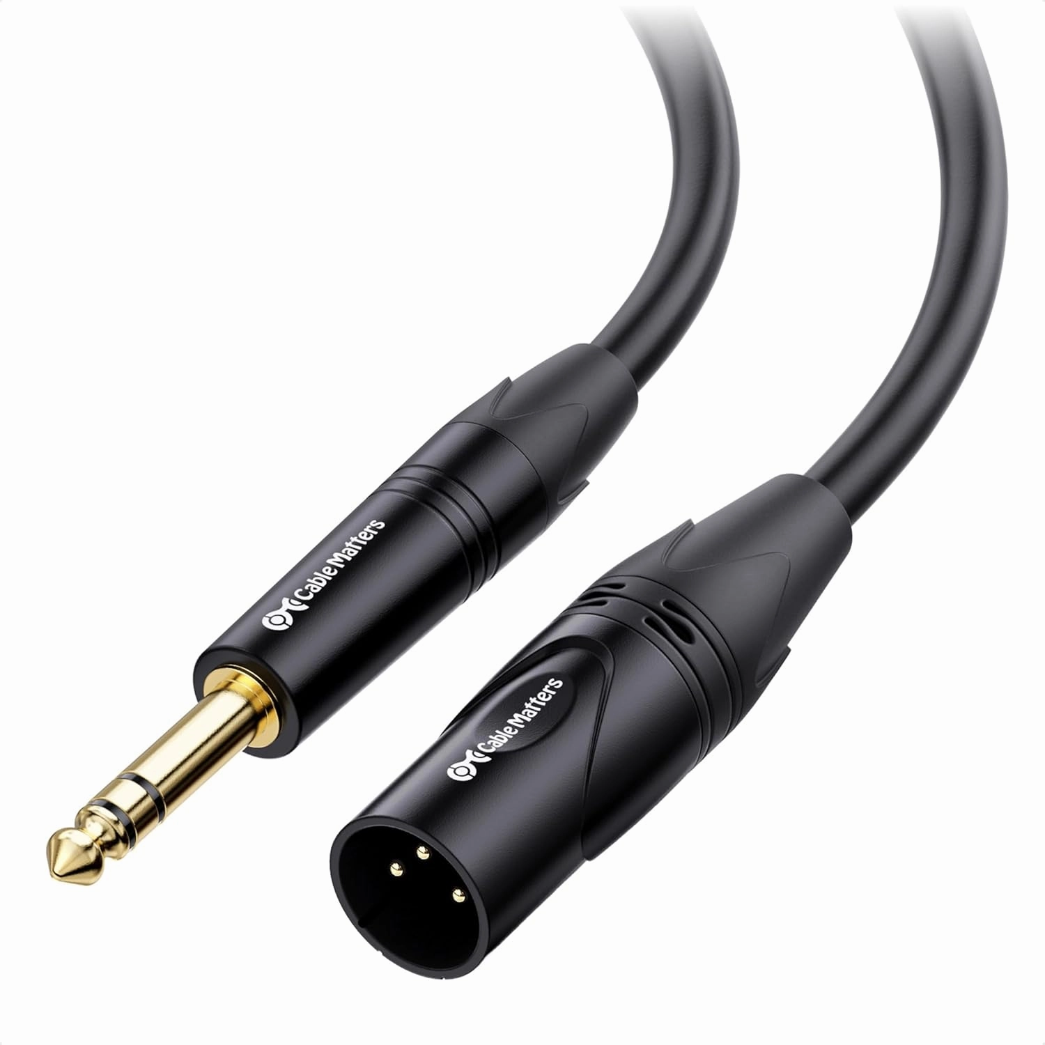 Cable Matters 6.35mm (1/4 Inch) Long TRS to XLR Cable - 50ft, Male to Male XLR to TRS Cable, Black  Not for Microphone Use speaker cable,audio wire,hi-fi speaker cord,