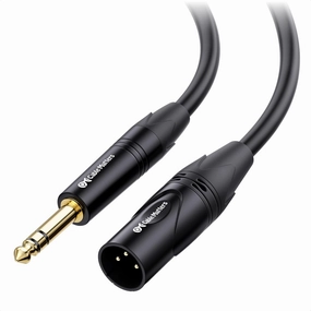 Cable Matters 6.35mm (1/4 Inch) Long TRS to XLR Cable - 50ft, Male to Male XLR to TRS Cable, Black  Not for Microphone Use speaker cable,audio wire,hi-fi speaker cord,