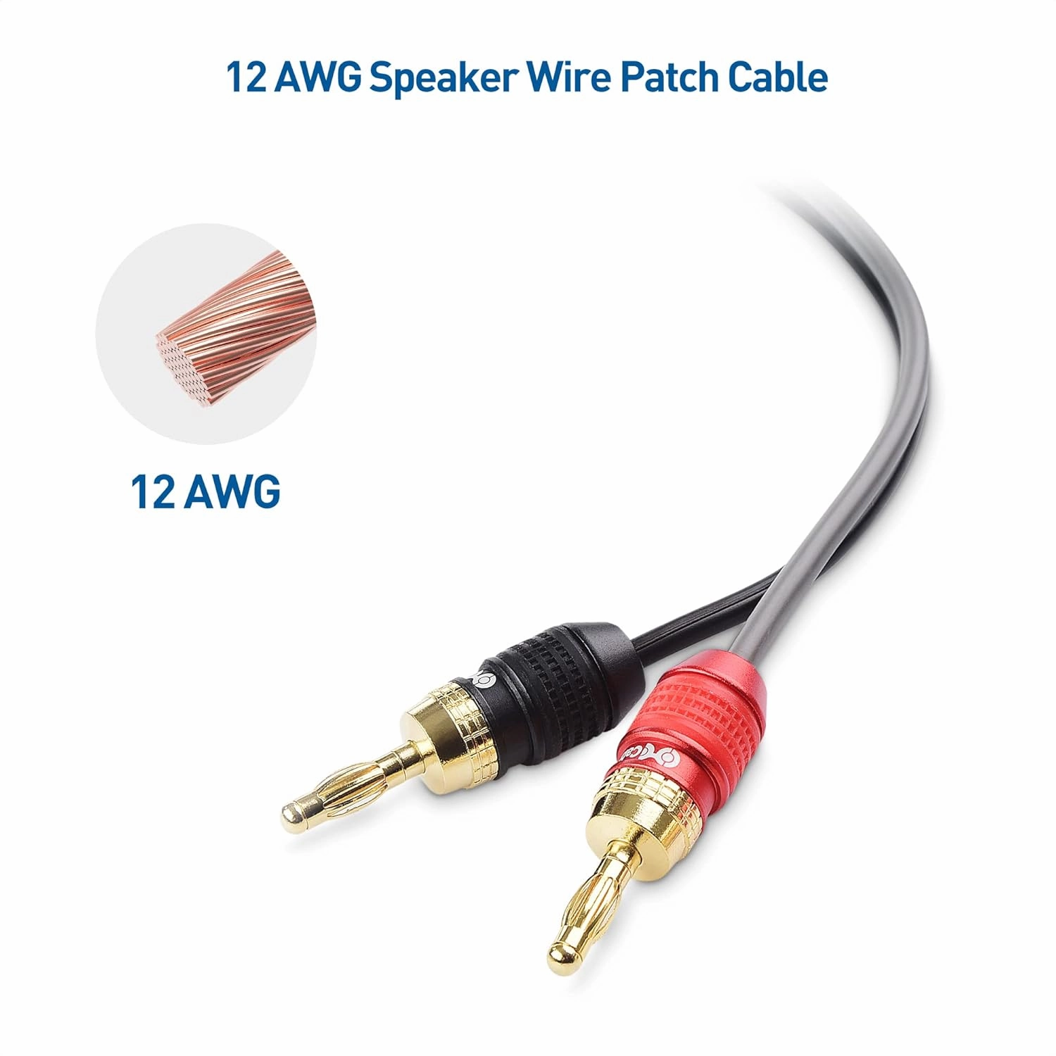 Cable Matters Heavy Duty 6 ft Speaker Wire 12 Gauge, Oxygen-Free Bare Copper (OFC) Banana Plug Speaker Cable - 6 Feet / 1.8 Meters