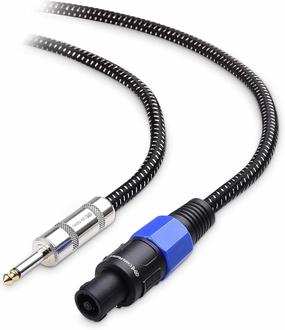 Cable Matters Premium Braided 12AWG 1/4 Inch TS to Speaker Cable 6 ft Compatible with Speakon NL4FC Port speaker cable,audio wire,hi-fi speaker cord,