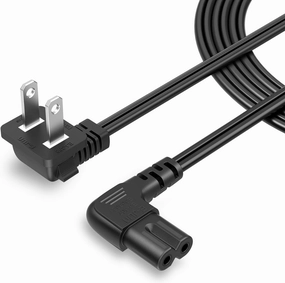 CableCreation 10 Feet 18 AWG Angled 2-Slot Non-Polarized Angle Power Cord for Samsung TV LG TCL Replacement (IEC320 C7 to Nema 1-15P), 3M power cord,hi-fi power cable,AC power lead,