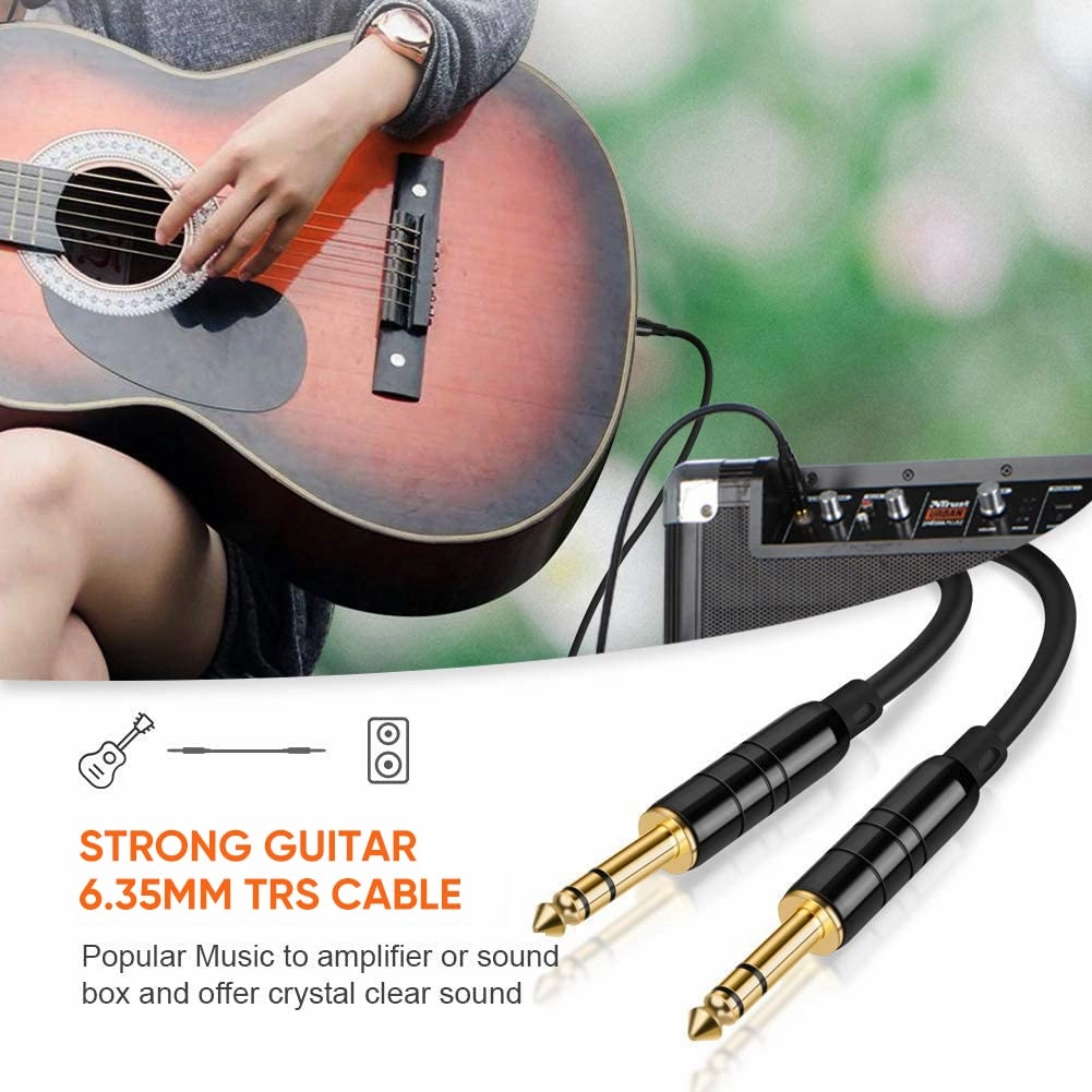 CableCreation 1/4 TRS Cable, [2-Pack 6FT] 1/4 Inch to 1/4 Inch 6.35mm Balanced Stereo Audio Cable for Studio Monitors,Mixer,Yamaha Speaker/Receiver,Black