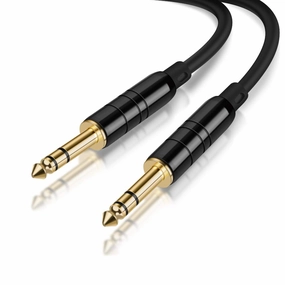 CableCreation 1/4 TRS Cable, [2-Pack 6FT] 1/4 Inch to 1/4 Inch 6.35mm Balanced Stereo Audio Cable for Studio Monitors,Mixer,Yamaha Speaker/Receiver,Black speaker cable,audio wire,hi-fi speaker cord,