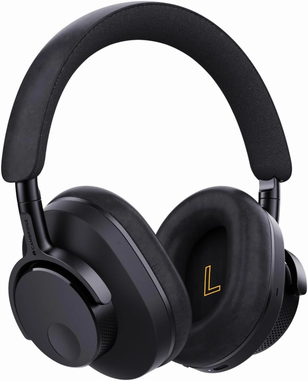 Cambridge Audio Melomania P100 Headphones - Bluetooth, Active Noise Cancelling with Hi-Fi Sound, 100 Hour Playback with User Replaceable Battery, Gaming Mode and Carry Case (Black) noise cancelling headphones,ANC headphones,travel headphones,