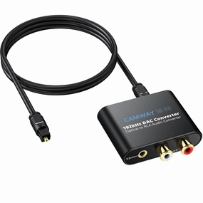 CAMWAY Digital to Analog Converter,192kHz DAC Converter SPDIF/Toslink/Optical to RCA,Optical to 3.5mm Audio Adapter(Not for RCA/3.5mm to Optical) DAC,USB audio converter,digital to analog converter,