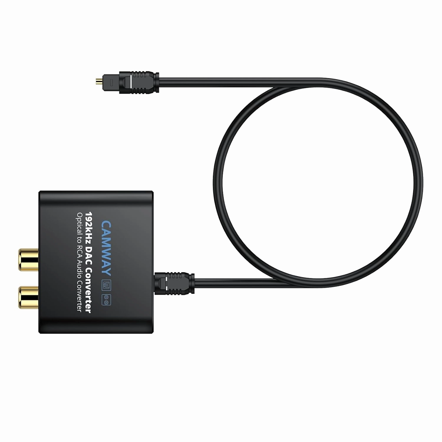 CAMWAY Digital to Analog Converter,192kHz DAC Converter SPDIF/Toslink/Optical to RCA,Optical to 3.5mm Audio Adapter(Not for RCA/3.5mm to Optical)