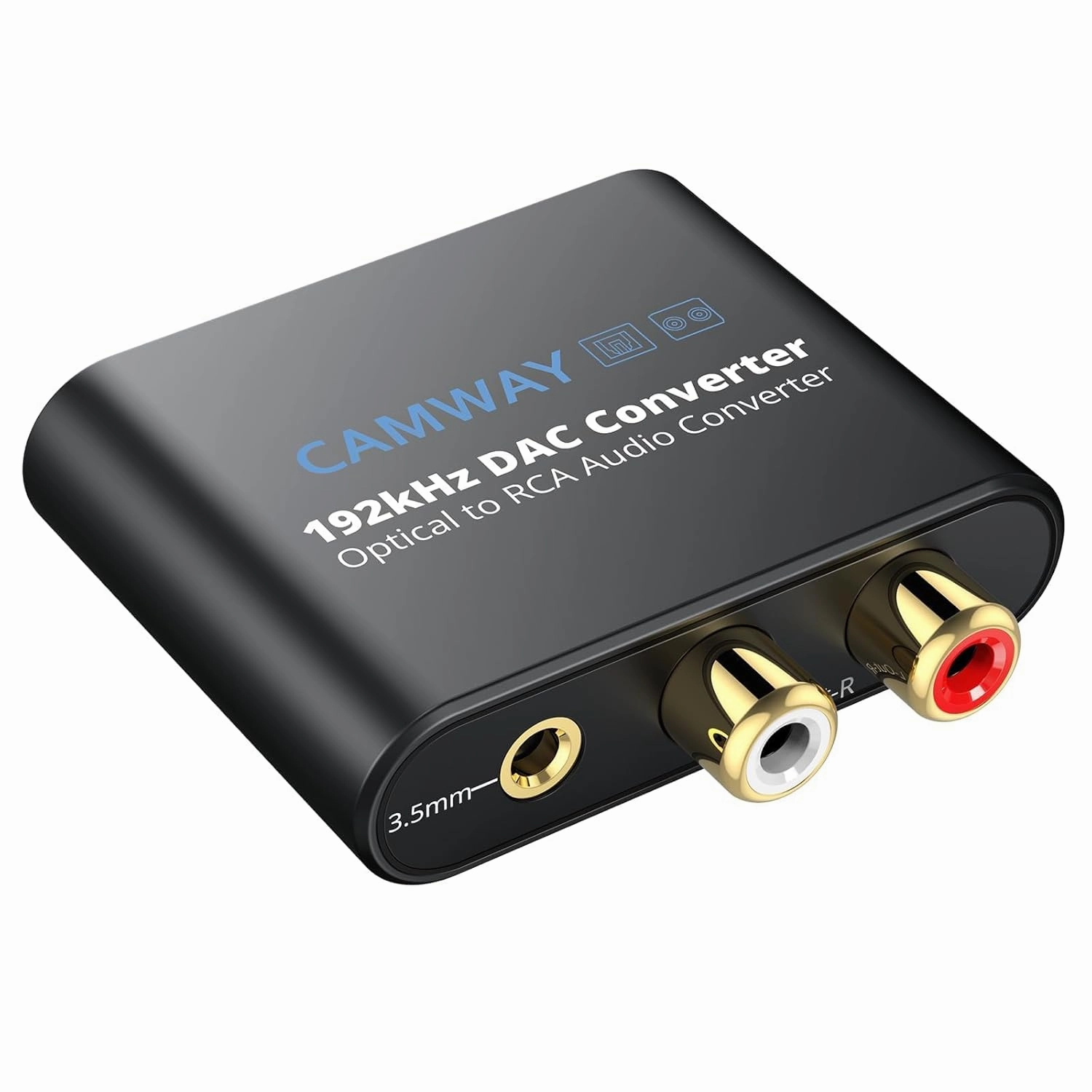 CAMWAY Digital to Analog Converter,192kHz DAC Converter SPDIF/Toslink/Optical to RCA,Optical to 3.5mm Audio Adapter(Not for RCA/3.5mm to Optical)