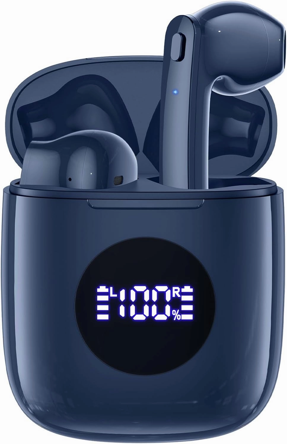 CAPOXO Wireless Earbuds, Bluetooth Earbuds Headphones Bass Stereo, IPX7 Waterproof Ear Buds with Mic LED Display, in Ear Earphones, 78H Playtime for Smartphone Laptop Pad Sports Workout,Dark Blue TWS earbuds,compact wireless buds,Bluetooth ear tips,