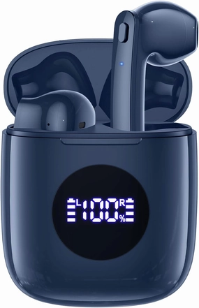 CAPOXO Wireless Earbuds, Bluetooth Earbuds Headphones Bass Stereo, IPX7 Waterproof Ear Buds with Mic LED Display, in Ear Earphones, 78H Playtime for Smartphone Laptop Pad Sports Workout,Dark Blue TWS earbuds,compact wireless buds,Bluetooth ear tips,