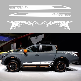 Car Decal Bed Mud Splash Kit Graphic Decal Self-Adhesive Adjustable Gloss Sports Stripe car Sticker Decorative for Pickup Truck Body Sticker taildoor Vinyl Decal Accessories 4PCS (White) vinyl accessories,turntable parts,record player tools,