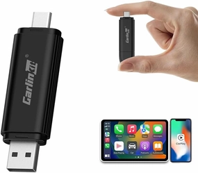 Carlinkit MINI SE Wireless CarPlay Adapter - Seamlessly Convert Wired to Wireless CarPlay | Affordable USB-A & USB-C Dual Ports | Compact, Stable, and Reliable Connection. wireless audio bridge,Bluetooth transmitter,WiFi audio link,