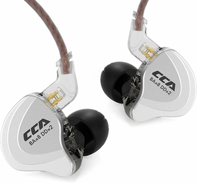 CCA C10 in Ear Monitor Headphone 10 Hybrid Drivers Wired Earbud 4BA 1DD HiFi IEM Earphones Stereo Noise Isolating Earphone with Detachable Cable for Musicians Singers Audiophiles (Black, Without Mic) in-ear monitors,hi-fi IEMs,studio earphones,