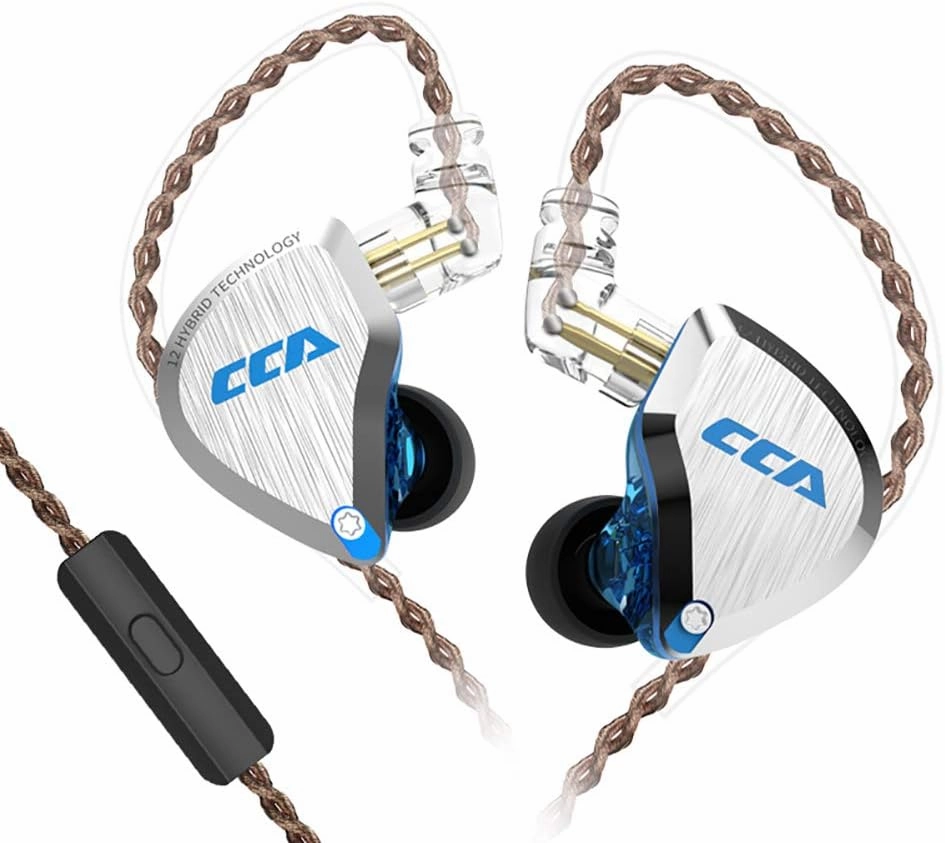 CCA C12 in Ear Earphones 5BA 1DD Hybrid Drivers Wired Sport Earbuds Headphones Stereo Gaming Headset HiFi Clear Sound for Musician Audiophile Singer DJ in-ear monitors,hi-fi IEMs,studio earphones,