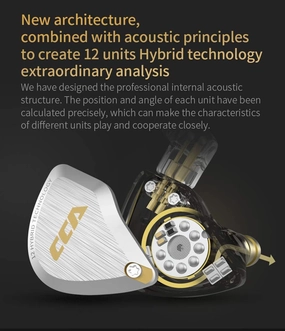 CCA C12 in Ear Monitor Headphones 5BA 1DD Hybrid HiFi IEM Earphones Noise Isolating Stereo Wired Earbuds for Musicians Audiophile Singers DJwith mic reference headphones,neutral sound headphones,monitor headphones,
