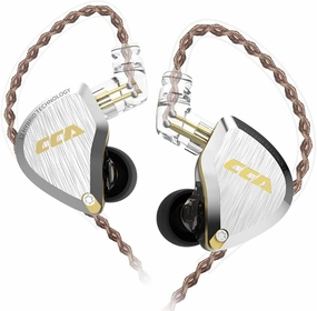 CCA C12 in-Ear Monitors, 5BA 1DD Hybrid HiFi Stereo Noise Isolating IEM Wired Earphones/Earbuds/Headphones with Detachable Tangle-Free Cable 2Pin for Musician Audiophile (Without MIC, Amber Gold) in-ear monitors,hi-fi IEMs,studio earphones,