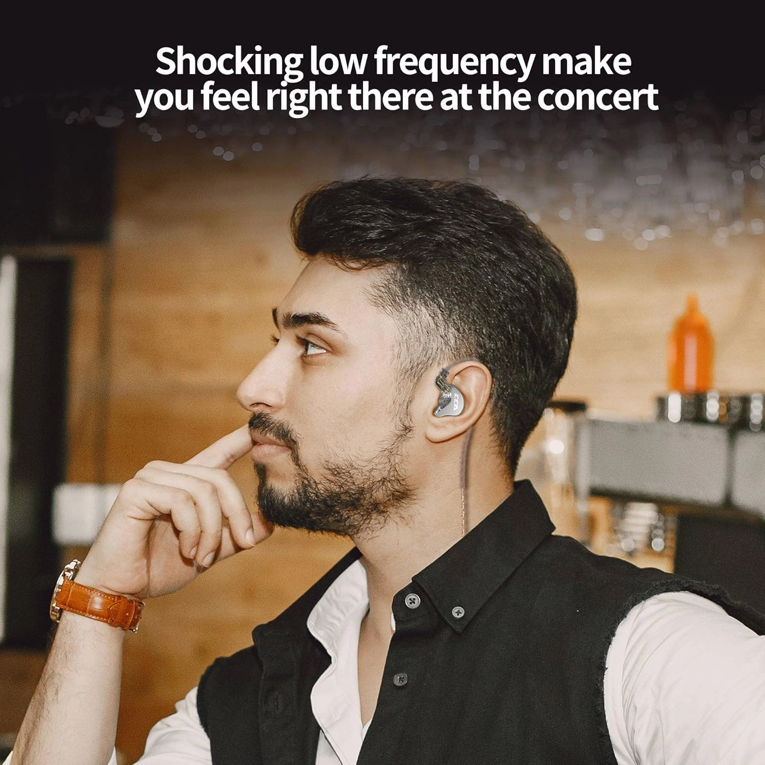 CCA CRA in Ear Monitor Headphones, Ultra-Thin Diaphragm Dynamic Driver Super Bass Clear Sound Gaming Earbuds Wired IEM Earphones with Detachable IEM Cable for Singer Musician DJ Stage Church (White)