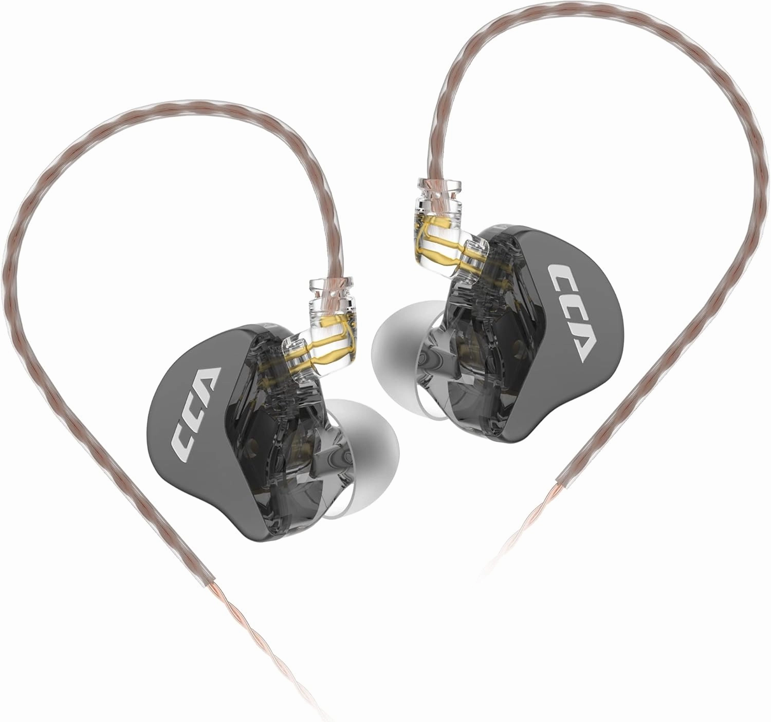 CCA CRA in Ear Monitor, Ultra-Thin Diaphragm Dynamic Driver IEM Earphones, Clear Sound & Deep Bass in Ear Headphones, Wired Gaming Earbuds with 2 Pin Detachable Cable for Singer Musicians Drummers in-ear monitors,hi-fi IEMs,studio earphones,
