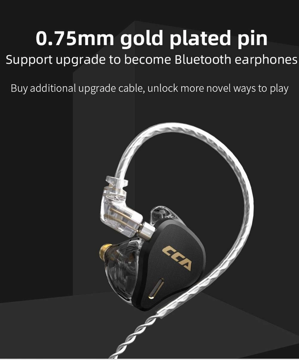 CCA CS16 in-Ear Monitors, 16BA Reference HiFi Stereo IEM Wired Earphones/Earbuds/Headphones with Detachable Cable 2Pin for Musician Audiophile (with Mic, Silver)