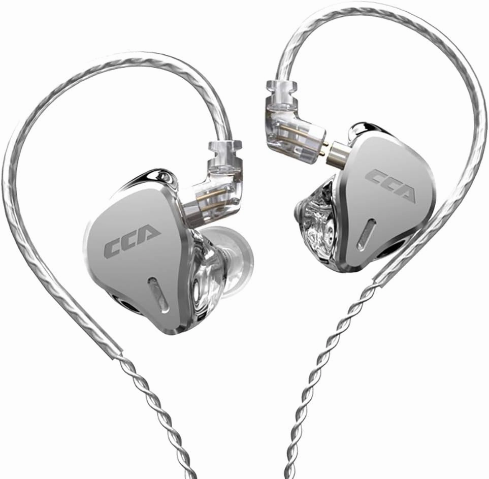 CCA CS16 in-Ear Monitors, 16BA Reference HiFi Stereo IEM Wired Earphones/Earbuds/Headphones with Detachable Cable 2Pin for Musician Audiophile (with Mic, Silver) reference headphones,neutral sound headphones,monitor headphones,