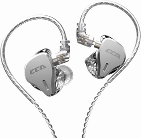 CCA CS16 in-Ear Monitors, 16BA Reference HiFi Stereo IEM Wired Earphones/Earbuds/Headphones with Detachable Cable 2Pin for Musician Audiophile (Without Mic, Silver) in-ear monitors,hi-fi IEMs,studio earphones,