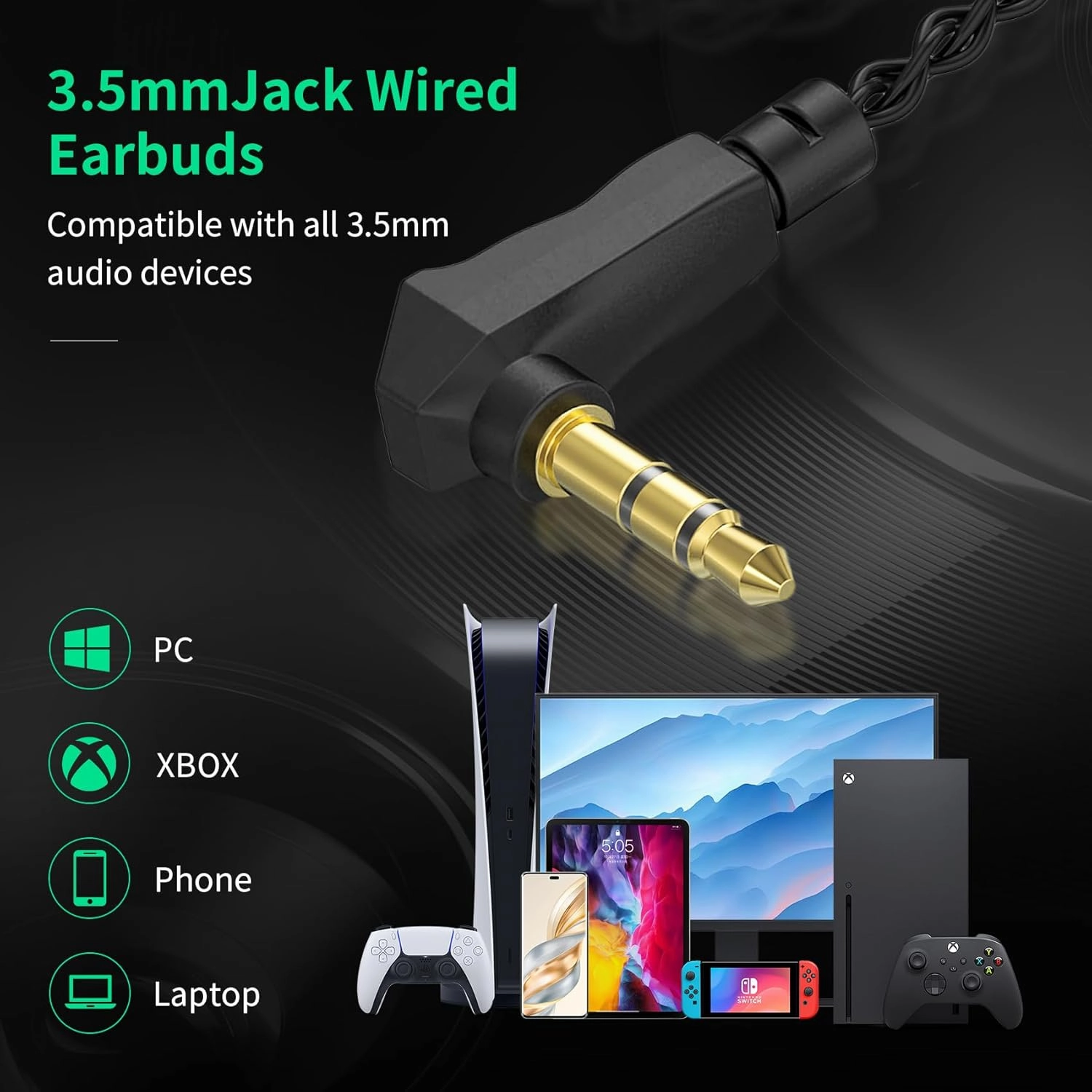 CCZ BC01 Pro in ear Monitors, 1BA 1DD Hybrid Driver iems for Gaming Singers, Professional HiFi Stereo iem Earphones with Noise Canceling, Patented Eartips Earfins, Detachable 2pin Cable (Black no mic)