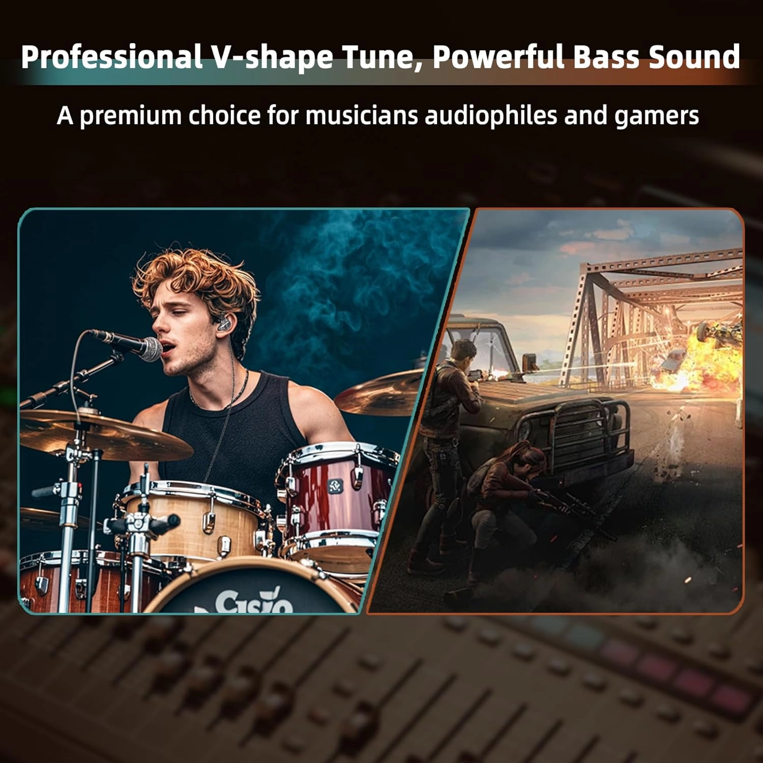 CCZ DC01 Pro in Ear Monitor, iems for Gaming, Professional Gaming Earbuds Super Bass Wired Earphone Headphones with 1DD, Patent Ear fins, Patent Ear tips, for Singer Musician (Purple-Blue without mic)