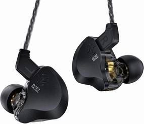 CCZ DC02 in Ear Monitors IEM Earphones without Microphone, Dual Magnetic Circuit DD HiFi Stereo Sound Wired Headphones, Noise Cancelling Ear buds, 4N OFC Cable for Musician Singer (Black, without Mic) in-ear monitors,hi-fi IEMs,studio earphones,