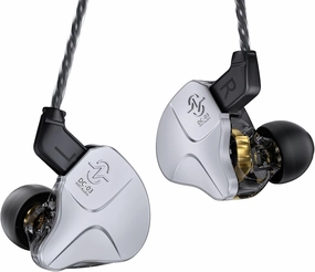 CCZ DC03 in Ear Monitor Headphones, IEM Earphones Wired Earbuds without Microphone, Noise Cancelling inear Headphones Wired, 1DD Powerful Bass HiFi Ear Buds, IEM for Gaming Music (Silver, without Mic) in-ear monitors,hi-fi IEMs,studio earphones,