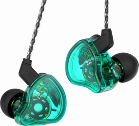 CCZ Melody inear Earphones Wired Gaming Earbuds 1DD 1BA Hybrid Drivers in-Ear Headphones iem Earbuds HIFI Bass with Ear fins, 4N OFC Cable for Drum, Studio, Editing, pc, Gaming (Green, without mic) in-ear monitors,hi-fi IEMs,studio earphones,