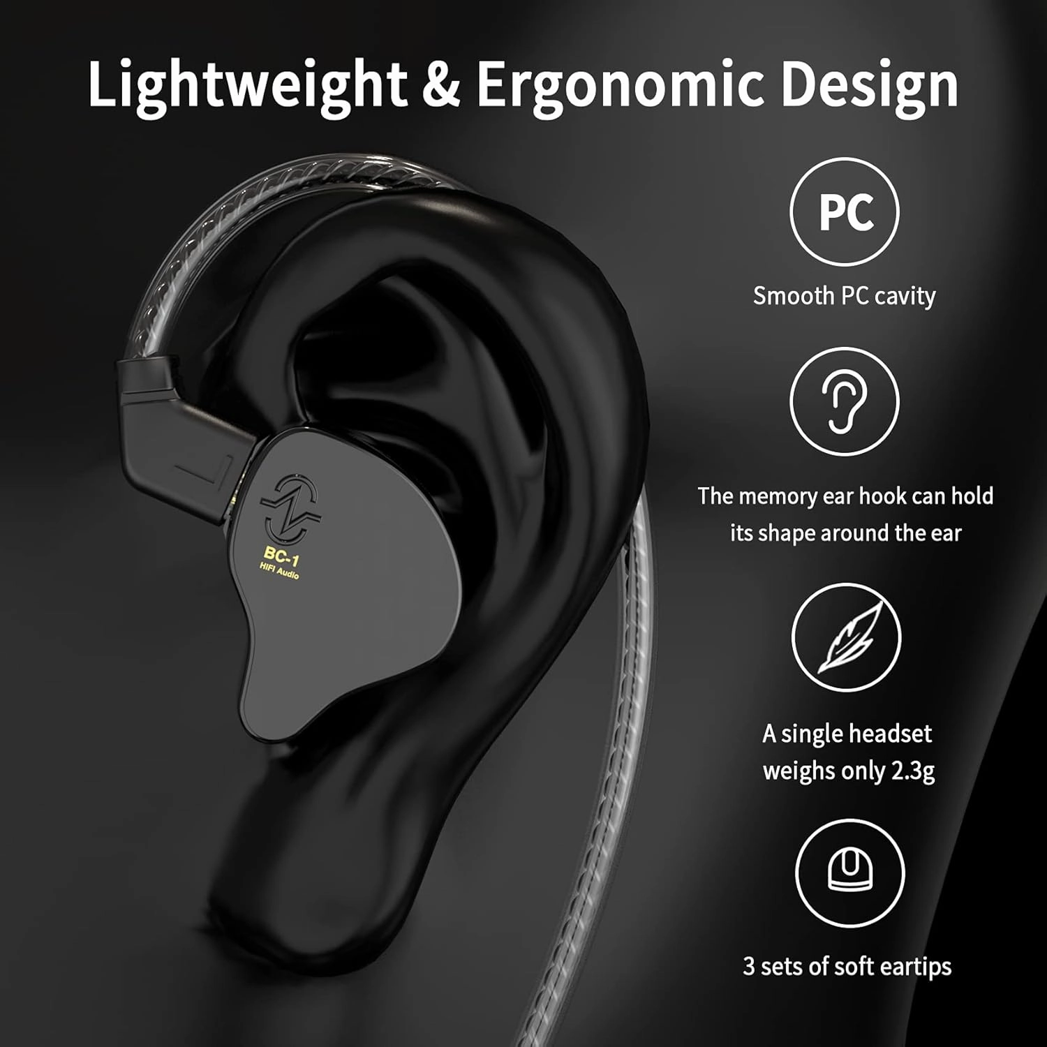 CCZ Melody Wired Earbuds Earphones, hifi 1DD 1BA Drivers in ear Headphones, in ear Monitors with Crisp Clear Sound, iem Corded Earbuds for Singers Musicians Drummer Studio (Blue, without microphone)