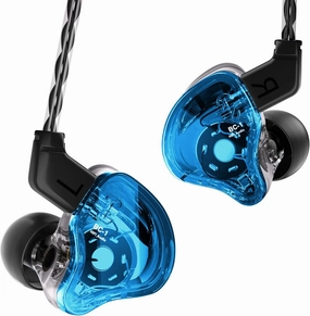 CCZ Melody Wired Earbuds Earphones, hifi 1DD 1BA Drivers in ear Headphones, in ear Monitors with Crisp Clear Sound, iem Corded Earbuds for Singers Musicians Drummer Studio (Blue, without microphone) in-ear monitors,hi-fi IEMs,studio earphones,