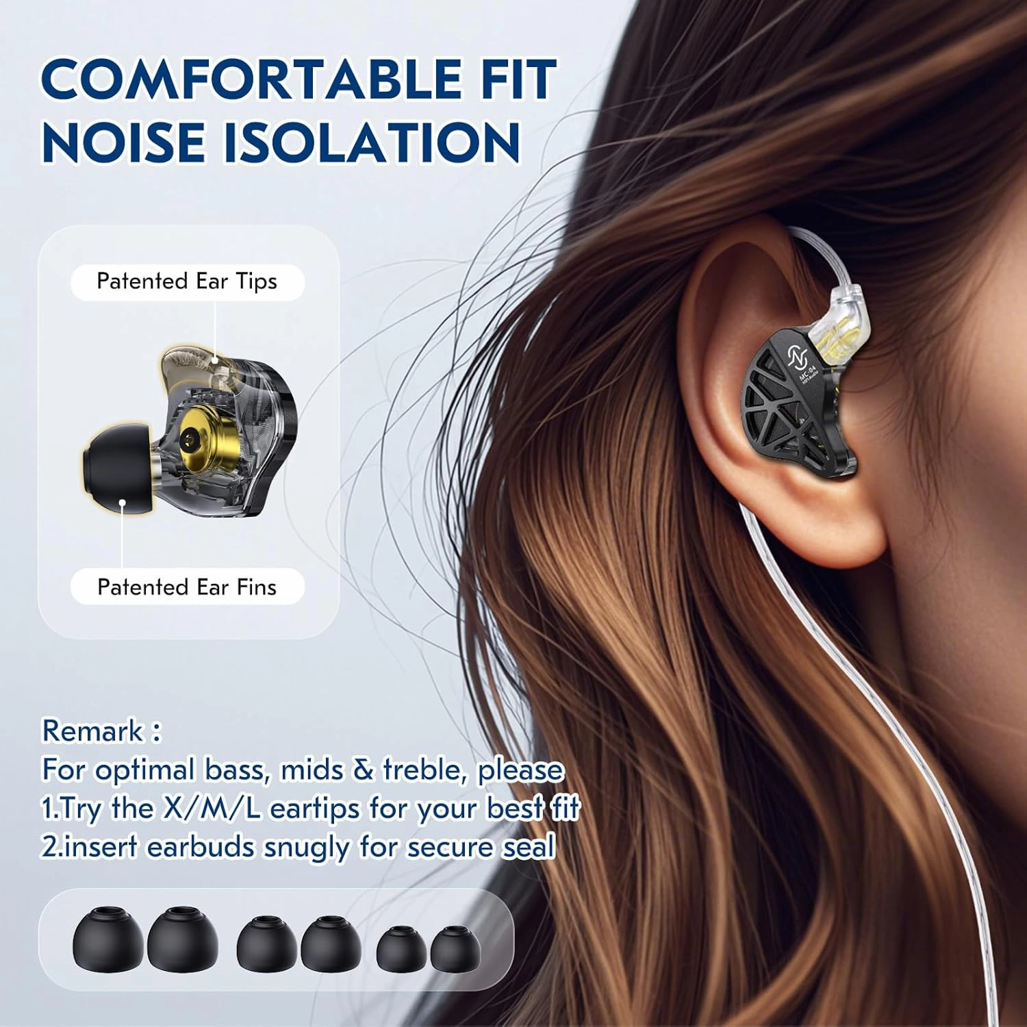 ccz Nocturne in Ear Monitors IEM Earbuds, 1DD 1BA Hybrid Driver iems for Gaming, Bass-Enhanced Wired Earbuds, in Ear Monitor Headphones Earphones for Singers Studio (no mic, Black)