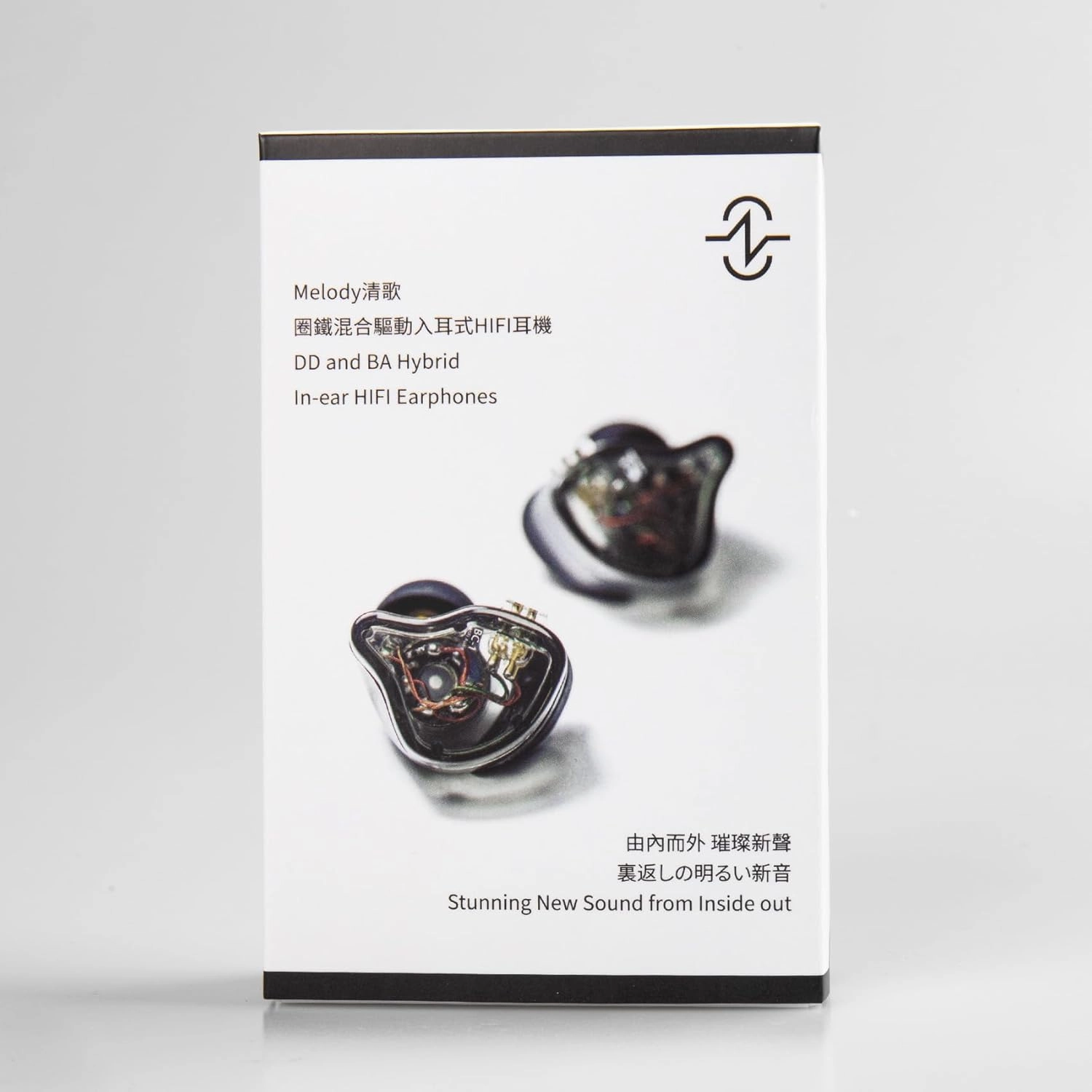 CCZ Yinyoo Melody in Ear Monitors Earphones Headphones Wired Earbuds without Microphone IEM HIFI Bass with 1DD 1BA, Ear fins, 4N OFC Cable for Musicians, Singer, on Stage, Studio (no mic, clear black)