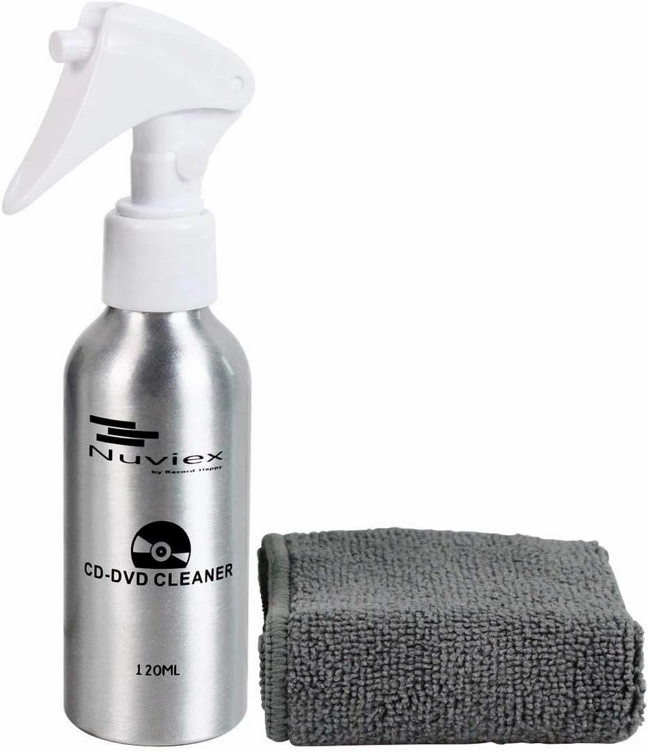 CD DVD Cleaner Solution Spray Fluid - Premium Compact disc Cleaning Kit with Anti-Static Microfiber Cloth Glove 4oz record cleaning kit,vinyl cleaner,stylus brush set,