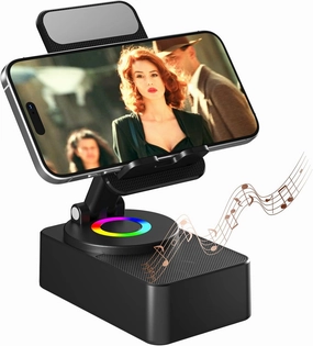 Cell Phone Stand with Wireless Bluetooth Speaker, LED, Anti-Slip Base HD Surround Sound,Perfect for Home/Outdoor with Bluetooth Speaker for Desk Compatible with iPhone/ipad/Android,Gifts for Men Women wireless speakers,portable Bluetooth speaker,multiroom 