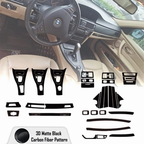 Center Console Dashboard Vinyl Wrap Cover Matte Black Carbon Fiber Interior Pre-Cut Armrest Console Panel Protective Decoration Sticker Accessories for BMW E90 Sedan E91 Touring 2005-2011 vinyl accessories,turntable parts,record player tools,