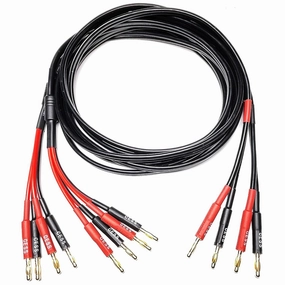 CESS-106-6f Bi-Wire Banana Plug Splitter Speaker Cable, 2 Banana Plugs to 4 Banana Plugs, 12 Gauge, 2-Channel (6 Feet) speaker cable,audio wire,hi-fi speaker cord,