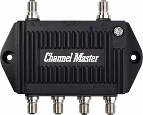 Channel Master TV Antenna Booster 4-4-Port TV Antenna Distribution Amplifier, Built-in LTE Filter, 7.5dB Gain, Compatible with Non-Amplified TV Antennas, Increases Signal Strength, Indoor/Outdoor power amplifier,stereo amp,hi-fi power amp,