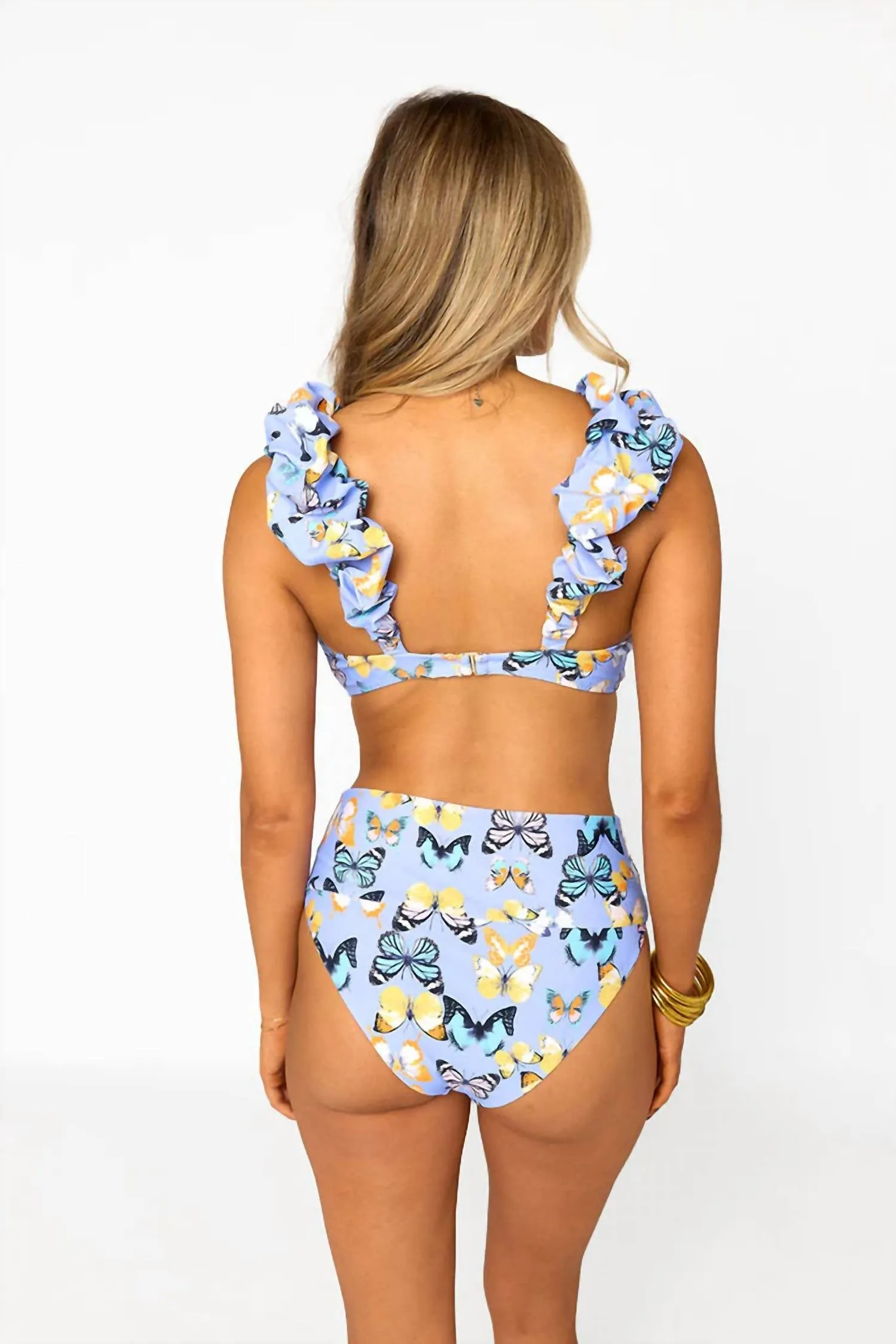 Cheek Bikini Bottom With Wrap Skirt Set In Purple Floor