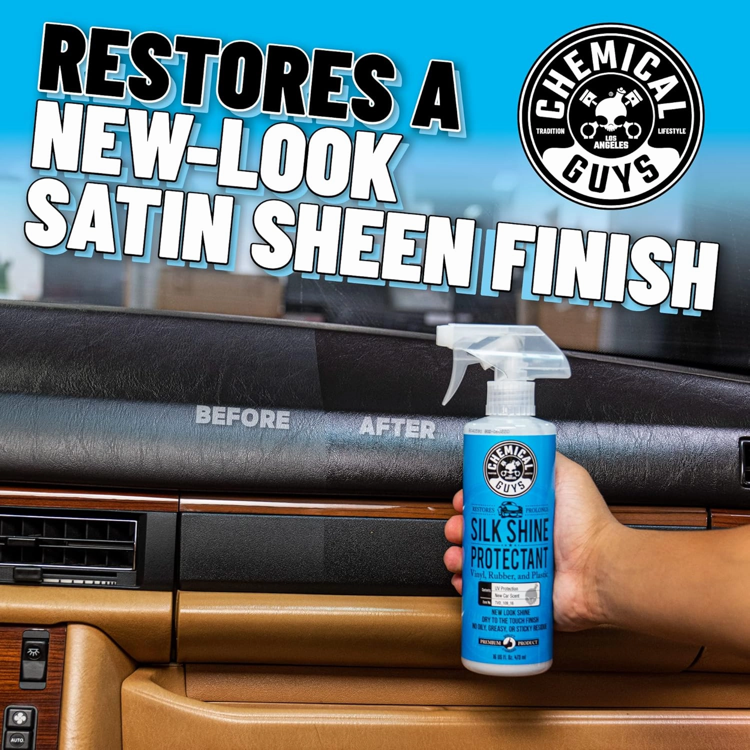 Chemical Guys TVD_109 Silk Shine Sprayable Dry-To-The-Touch Dressing and Protectant for Tires, Trim, Vinyl, Plastic and More, Safe for Cars, Trucks, Motorcycles, RVs & More, 128 fl oz (1 Gallon)