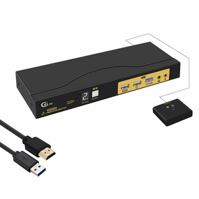 CKLau 2x1 8K@60Hz 4K@144Hz KVM HDMI Switch with Audio and Cables Support Hotkey Switching, Emulation EDID, 5.1 Channel Digital Fiber Optical Audio, 7.1 Surround Sound Audio Output wireless audio bridge,Bluetooth transmitter,WiFi audio link,