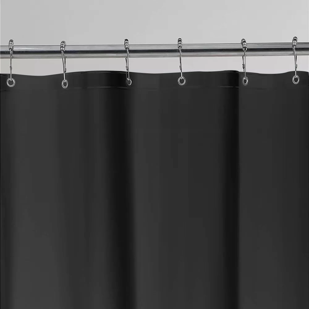 Clawfoot Tub Shower Curtain Liner Black 180x70 Inch Liner All Warp Around Extra Wide Vinyl Bath Curtain for Clawfoot Stand Up Tub Bathroom PEVA Waterproof Liner 36 Metal Hooks