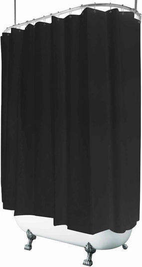 Clawfoot Tub Shower Curtain Liner Black 180x70 Inch Liner All Warp Around Extra Wide Vinyl Bath Curtain for Clawfoot Stand Up Tub Bathroom PEVA Waterproof Liner 36 Metal Hooks vinyl accessories,turntable parts,record player tools,