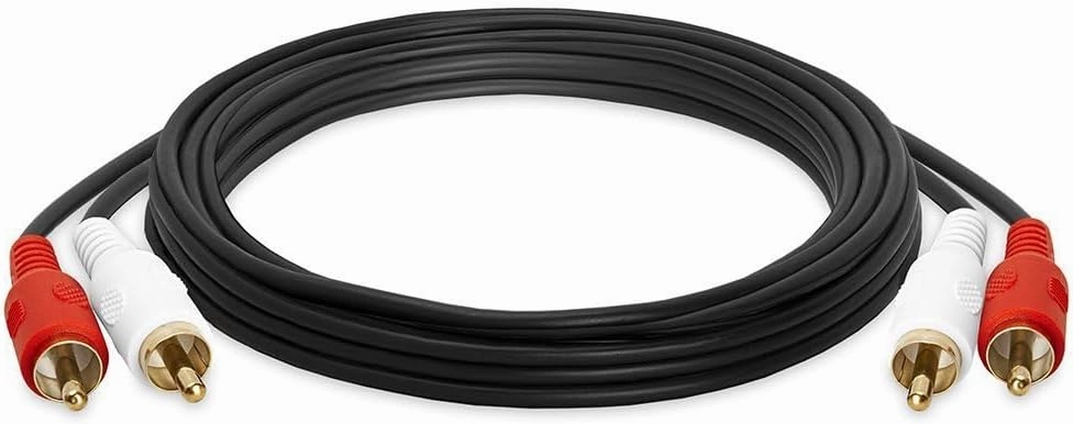Cmple - 2 RCA Male to 2 RCA Male Stereo Audio Cable - Double RCA Stereo Cable/Cord - Gold Plated for Home Theater, HDTV, AV Receivers, Amplifiers, Gaming Consoles, Hi-Fi Systems, RCA Cable - 6 FT