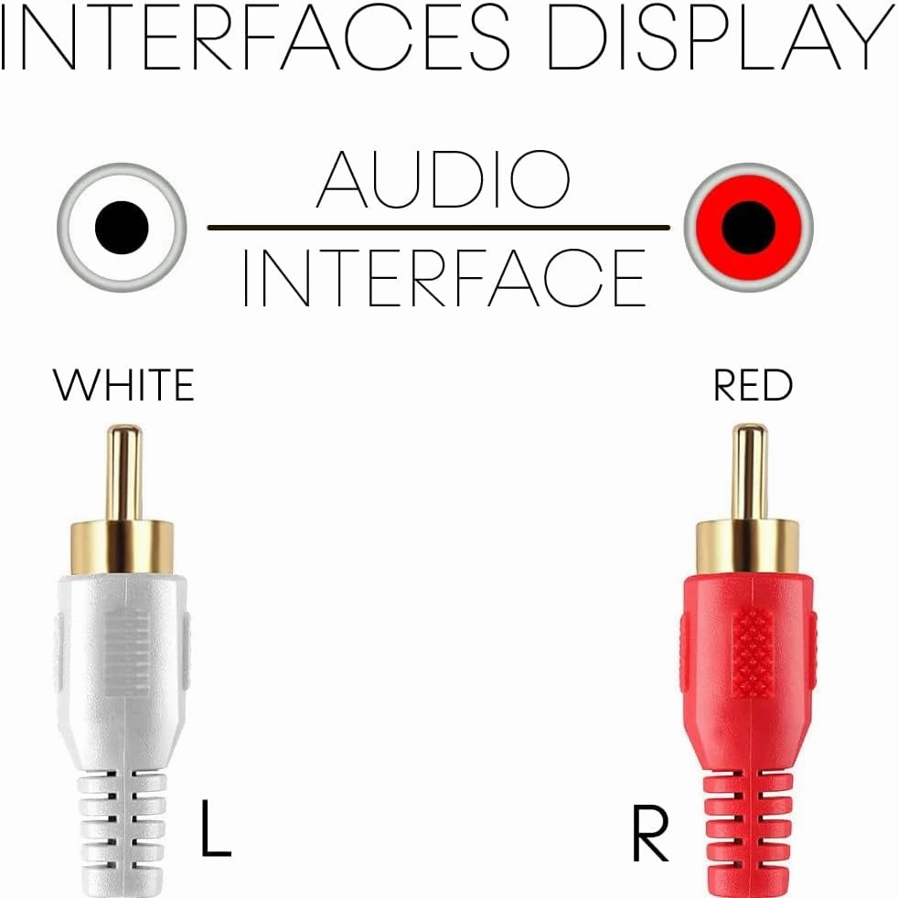Cmple - 2 RCA Male to 2 RCA Male Stereo Audio Cable - Double RCA Stereo Cable/Cord - Gold Plated for Home Theater, HDTV, AV Receivers, Amplifiers, Gaming Consoles, Hi-Fi Systems, RCA Cable - 6 FT