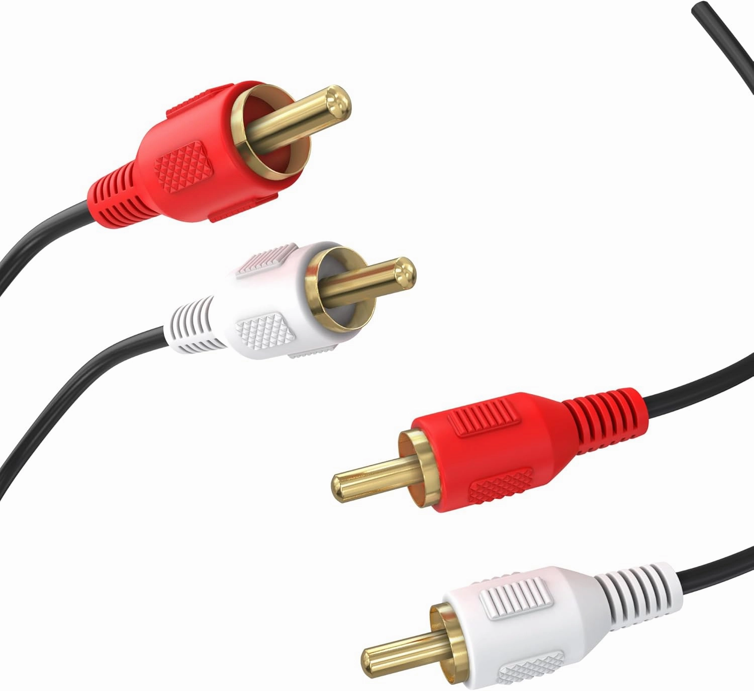 Cmple - 2 RCA Male to 2 RCA Male Stereo Audio Cable - Double RCA Stereo Cable/Cord - Gold Plated for Home Theater, HDTV, AV Receivers, Amplifiers, Gaming Consoles, Hi-Fi Systems, RCA Cable - 6 FT