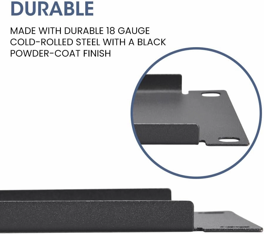 Cmple - Blank 1U Rack Mount Blank Spacer for 19-Inch Wide Server Network Racks or Cabinets, Steel - Black