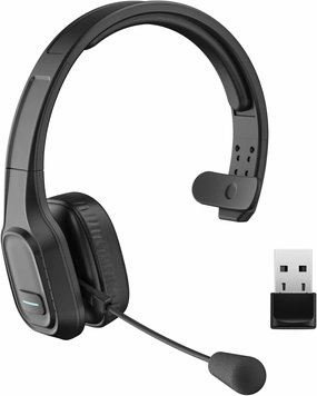 COMEXION Trucker Bluetooth Headset V5.0, Wireless Headset with Noise Canceling&Mute Microphone for Cell Phones, On Ear Bluetooth Headphone for Computer, Zoom Meetings, Skype, Home Office noise cancelling headphones,ANC headphones,travel headphones,