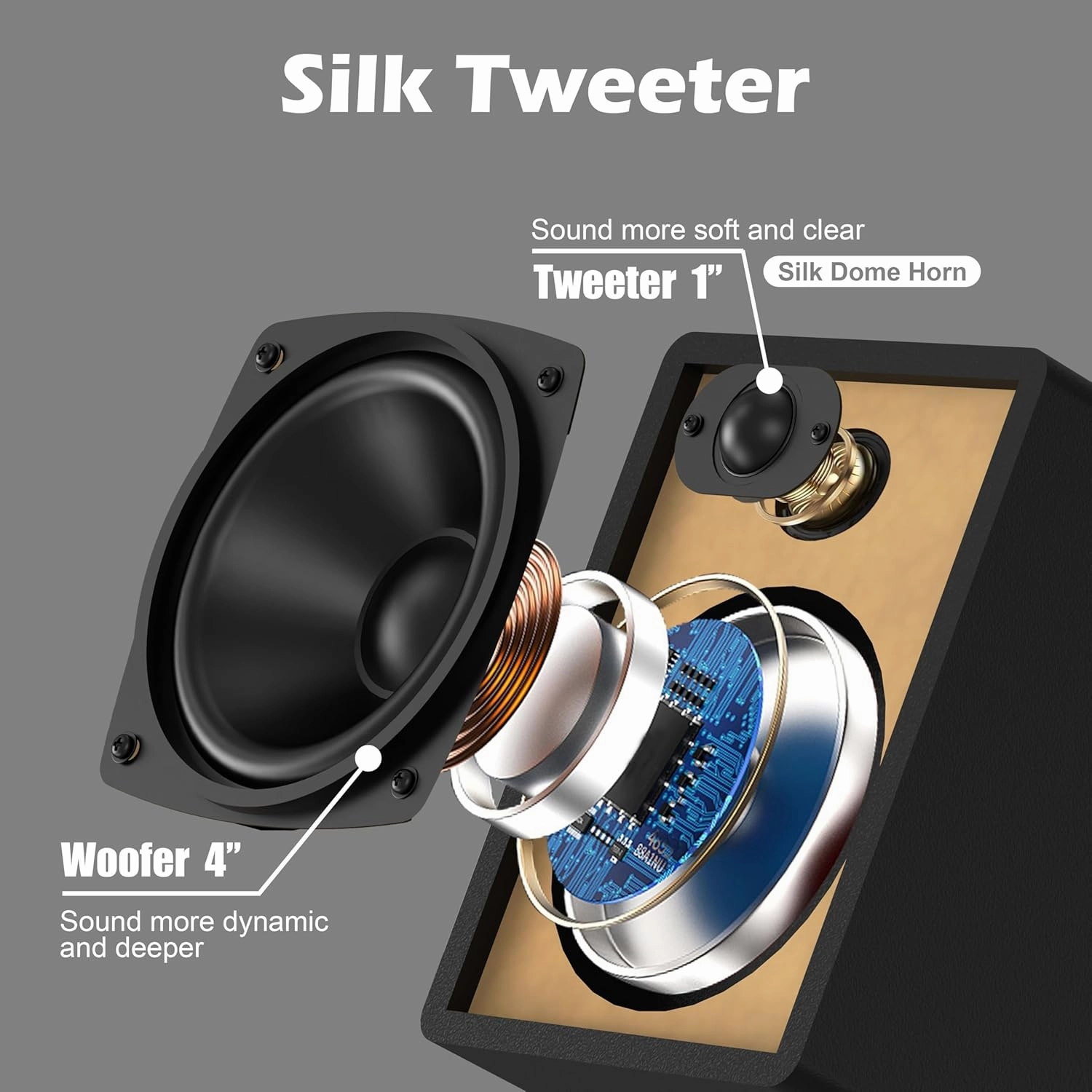 Compact Stereo System for Home, 30W CD Player with Speakers, Bluetooth, FM Radio, Aux-in, USB Playback, Earphone Output Port, DSP-Tech, Crisp-Sound, Remote